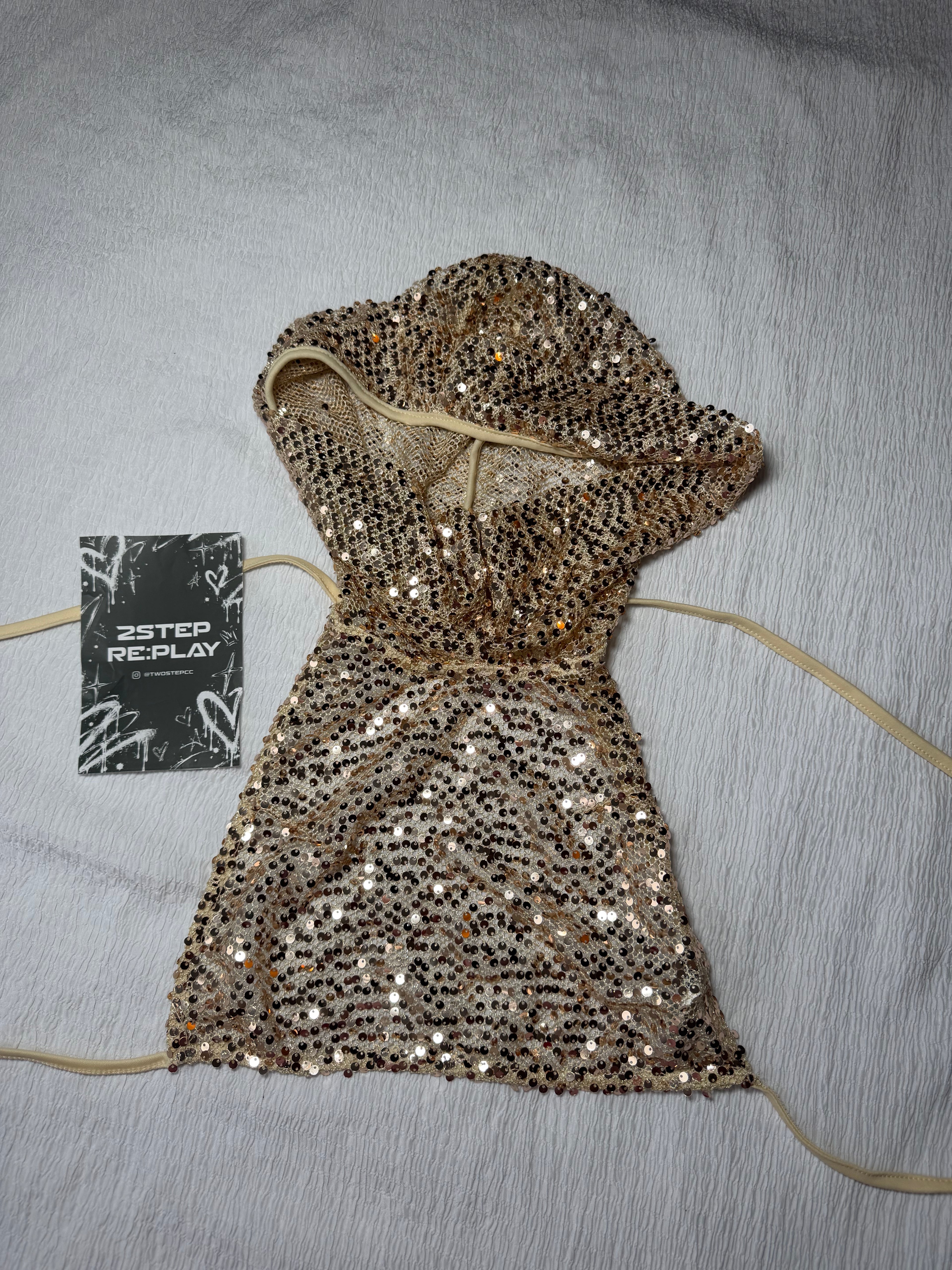 MIDNIGHT DISCO SEQUIN HOOD TOP