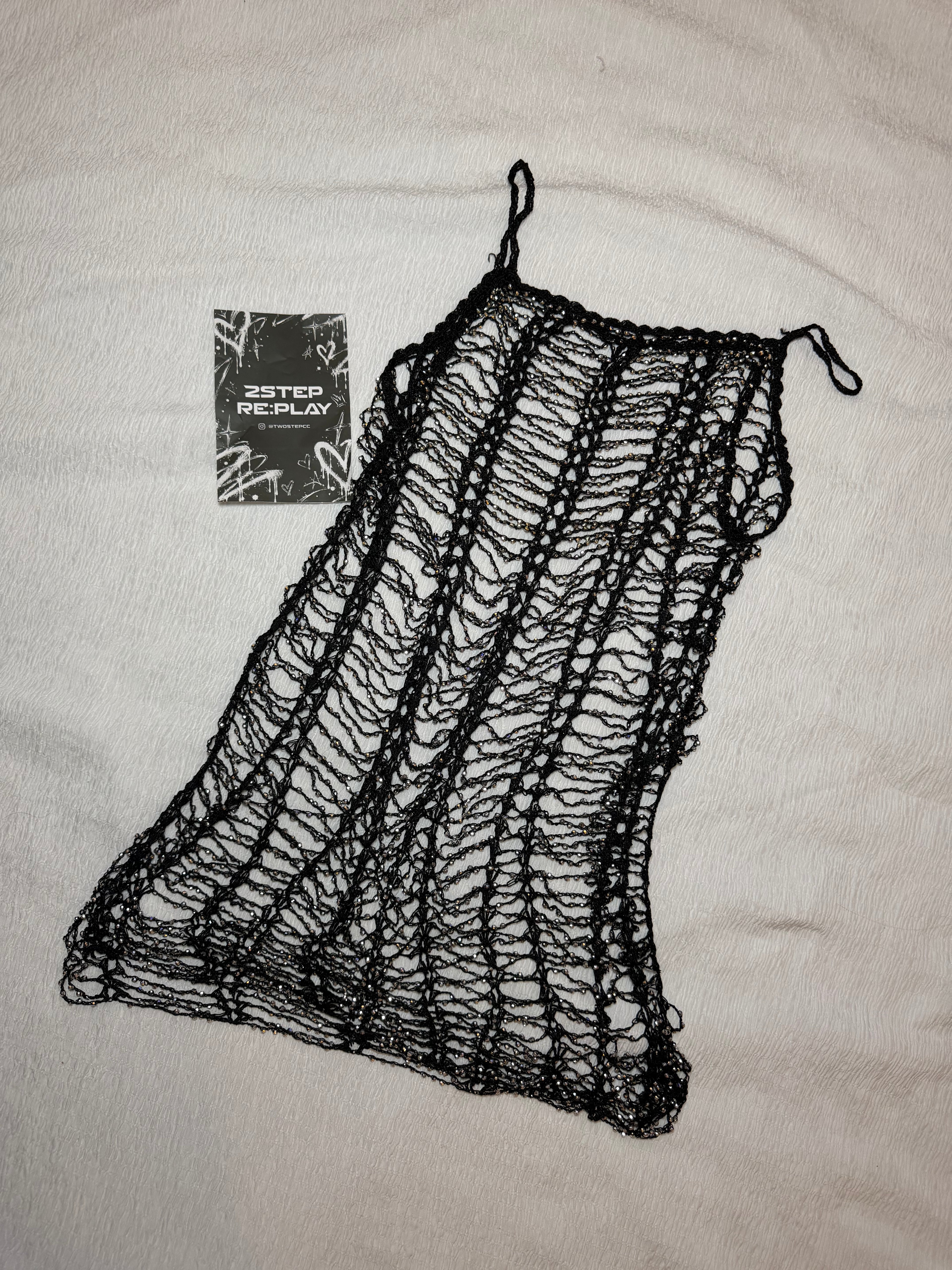 MIDNIGHT SPARKLE MESH COVER-UP
