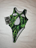 VENOM GREEN CUT-OUT SWIMSUIT